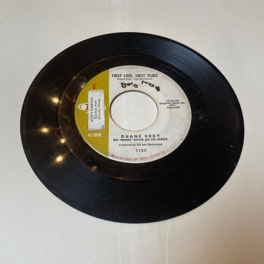 Duane Eddy 45 RPM Vinyl Record First Love First Tears Some Kind A Earthquake‎